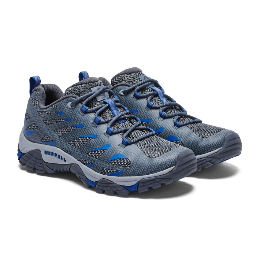 Chaussures Randonnée Merrell Moab Edge 2 Grise/Bleu Homme | P.A.AZBE